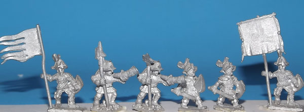 DFA60 - ELVEN COMMAND-(6) 2 EACH LORDS/OFFICERS - 2 HORN BLOWERS & 2 STANDARD BEARERS
