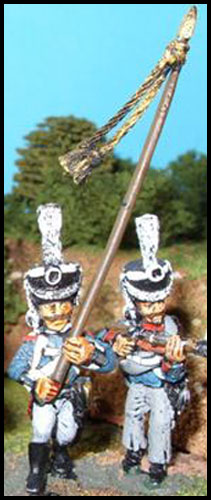 PRN 15 - STANDARD BEARER WITH POLE / TASSELS. DRESS SHAKO