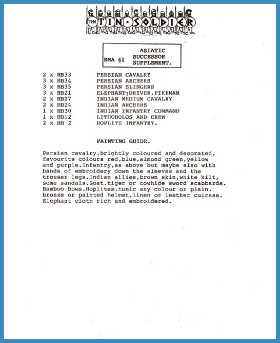 RMA 41 - ASIATIC SUCCESSOR SUPPLEMENT